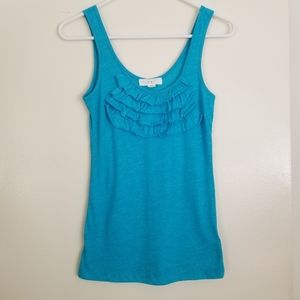 CLOSEOUT Forever 21 Ruffle Front Tank Top Blue S